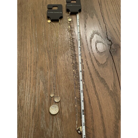 NEW Vince Camuto Necklaces Lot Of 2 Gold Tone Long Jewelry - Picture 5 of 11